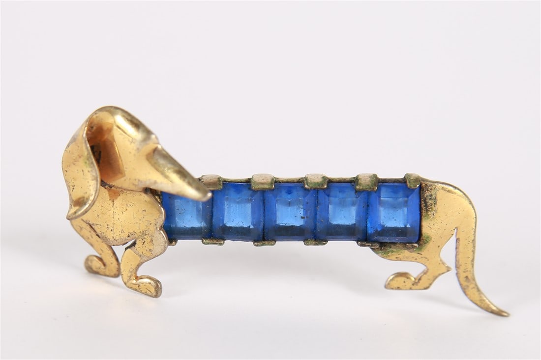 Boucher Sterling Gold Vermeil Daschund Brooch (1 of 3)