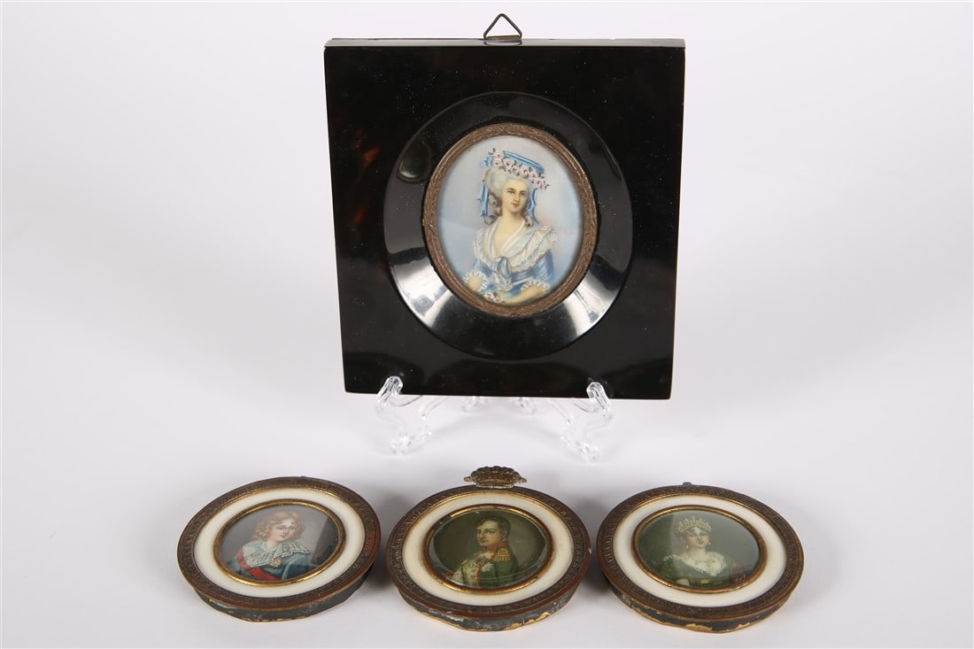 Collection of Four Framed Porcelain Portraits (1 of 9)