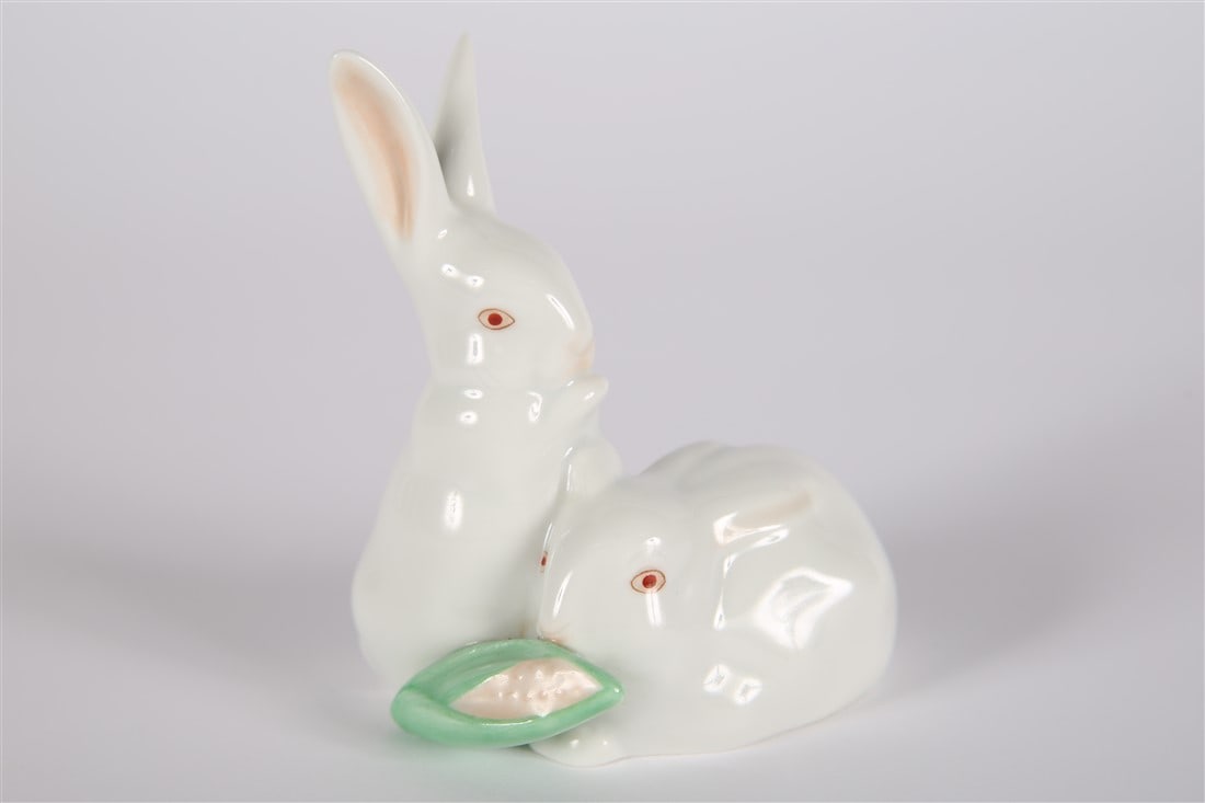 Herend Porcelain, Bunnies with Corn Figurine (1 of 4)