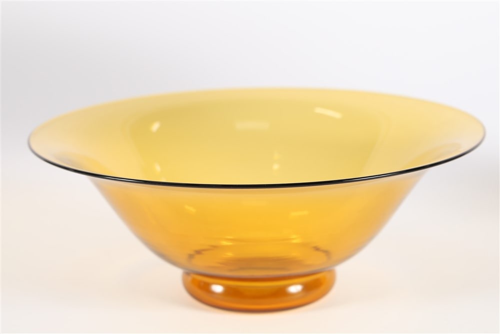 Style of Blenko, Gold Glass Dish (1 of 2)