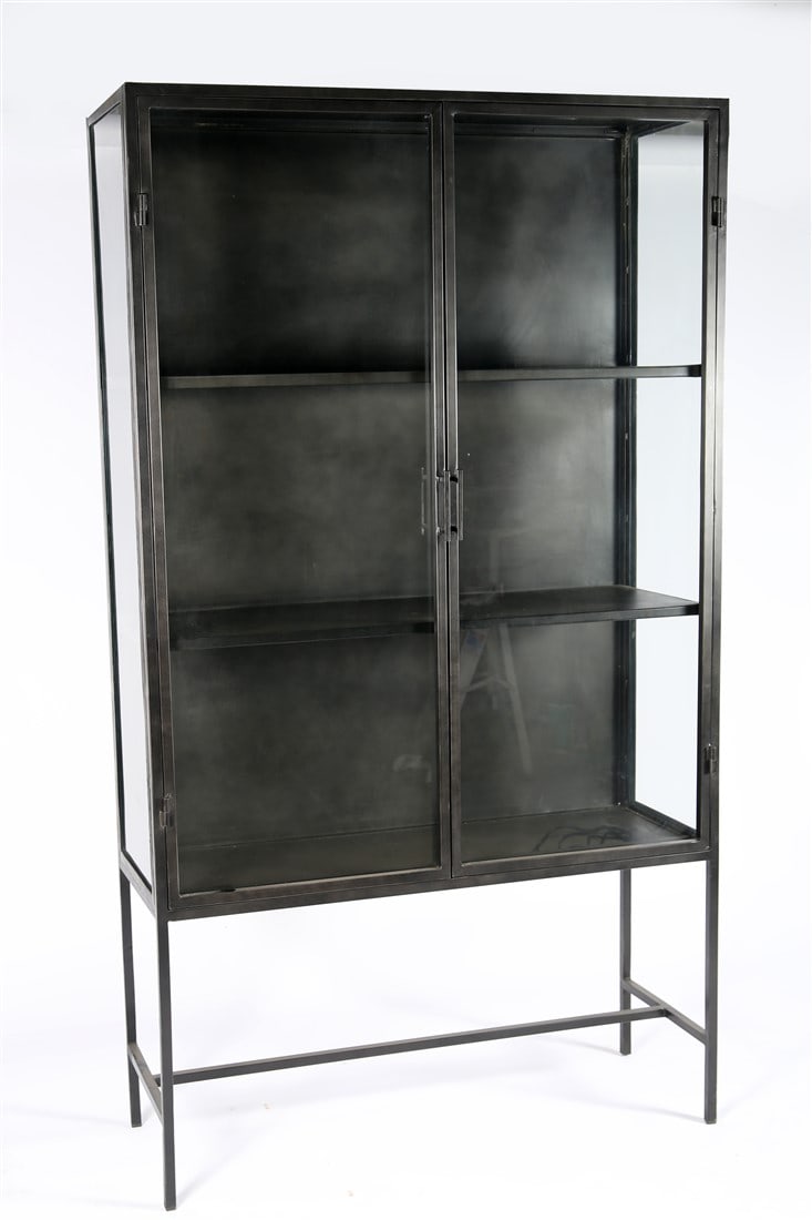Contemporary Black Metal Display Cabinet (1 of 2)