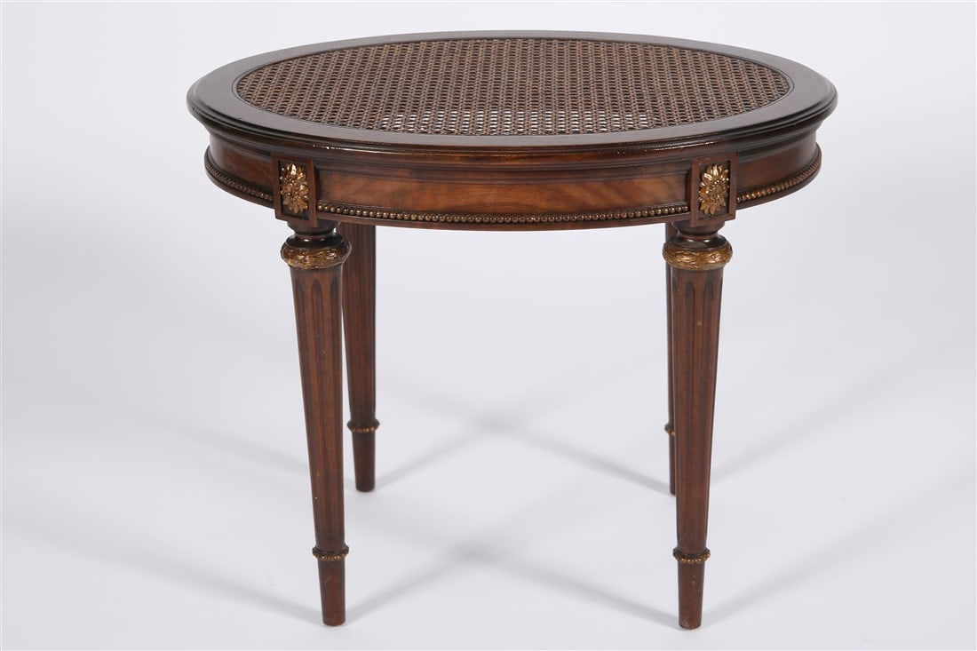 Contemporary Caned Top Oval Side Table (1 of 3)