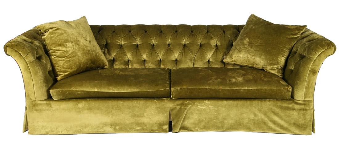 Hickory Chair Co., Green Velvet Sofa (1 of 5)