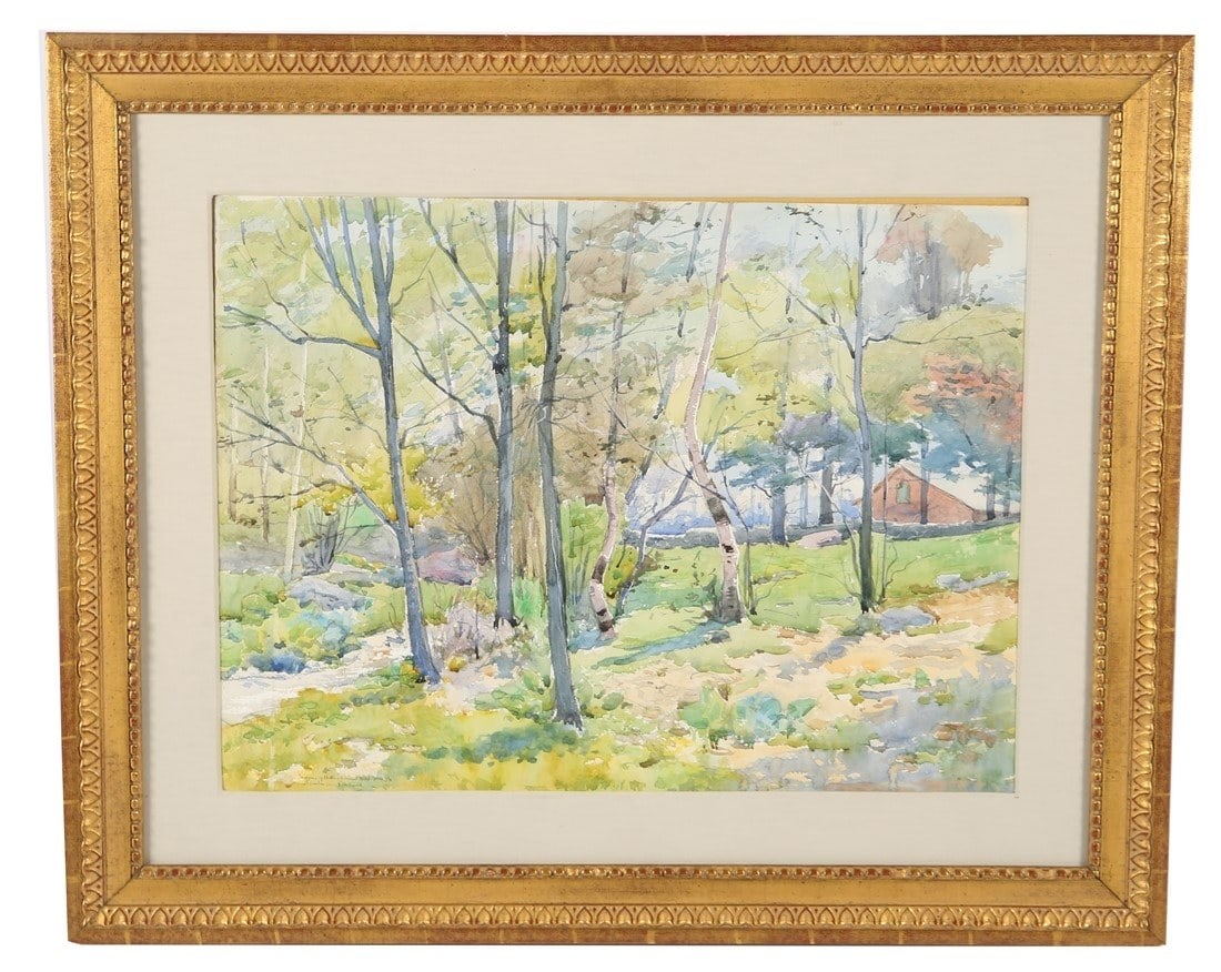J. Ambrose Prichard, "Chestnut Hill" Watercolor. (1 of 4)