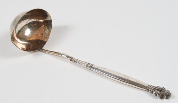 Georg Jensen Sterling Silver Soup Ladle: Georg Jensen sterling silver soup ladle. Danish, 20th century. With hollow handle. Length 13". *Please note that cannot be weighed with hallow handle. handle.