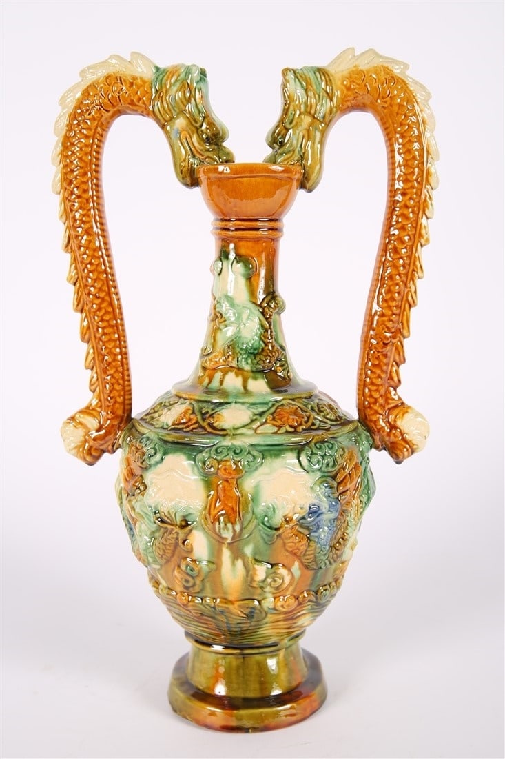 Chinese Sancai Glazed Dragon Vessel (1 of 5)