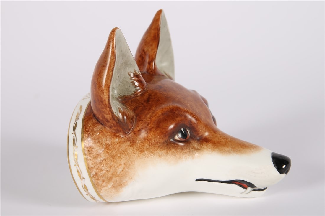 18th Century Derby Porcelain Fox Head Stirrup Cup (1 of 5)