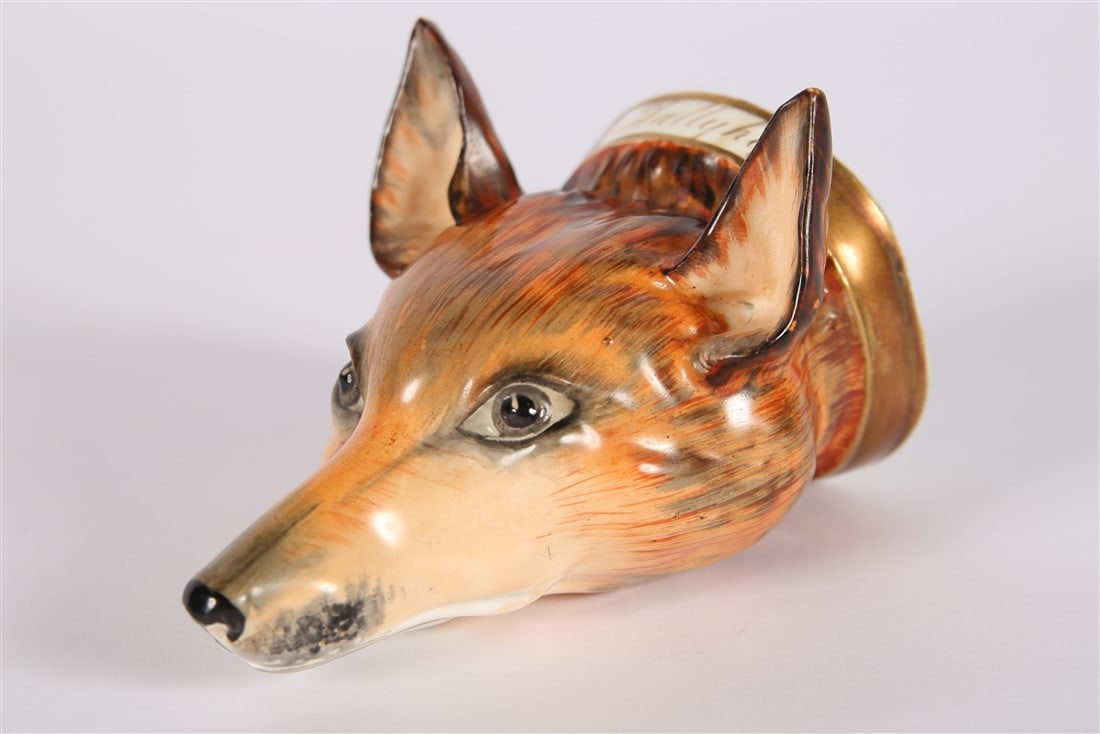 Porcelain Fox Head Stirrup Cup (1 of 5)