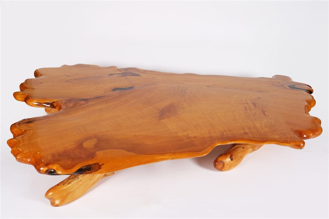 Monumental New Zealand Wood Slab Coffee Table Auction