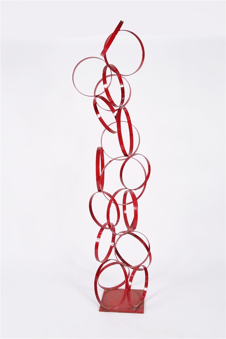 Metal Red Circle Sculpture (1 of 4)