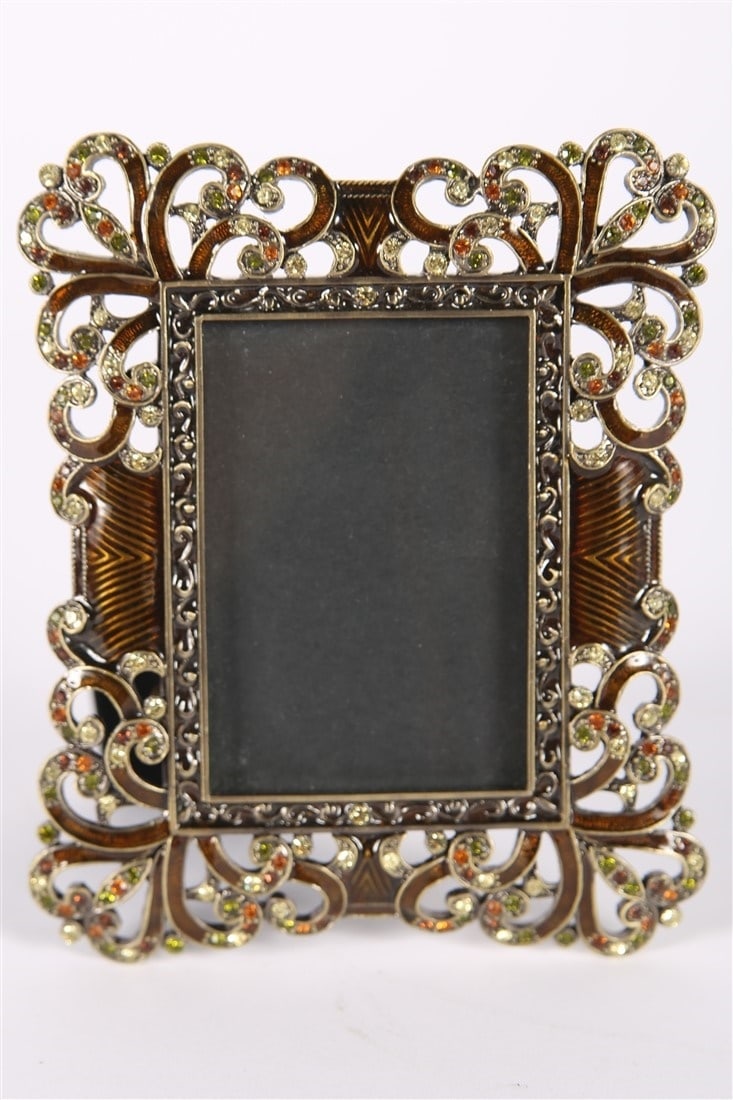 Style of Jay Strongwater, Enamel Flourish Frame (1 of 3)