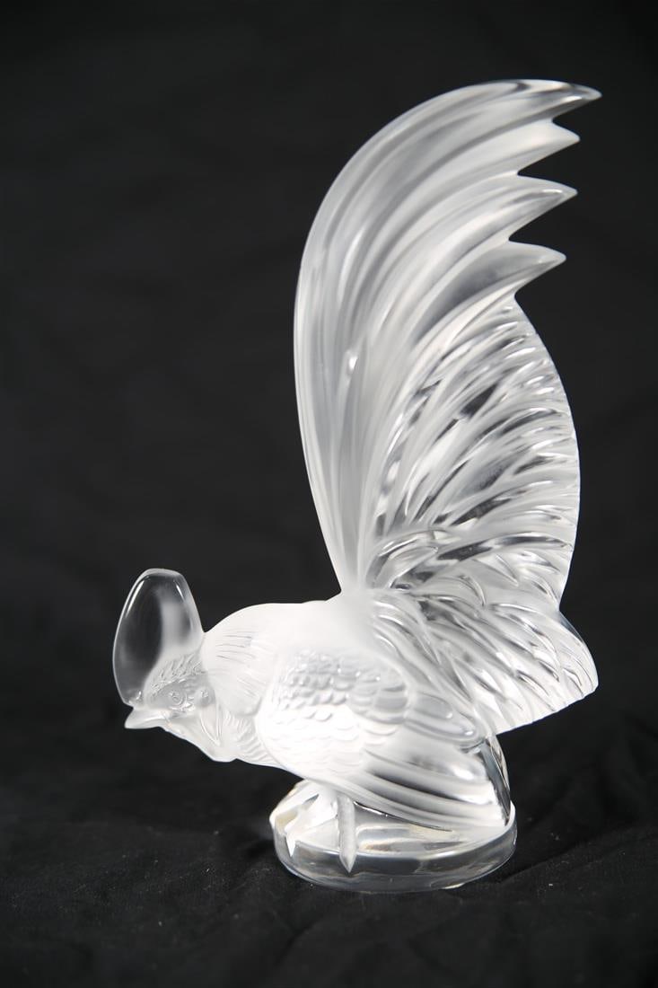 Lalique, "Coq Nain" Crystal Rooster Paperweight (1 of 6)