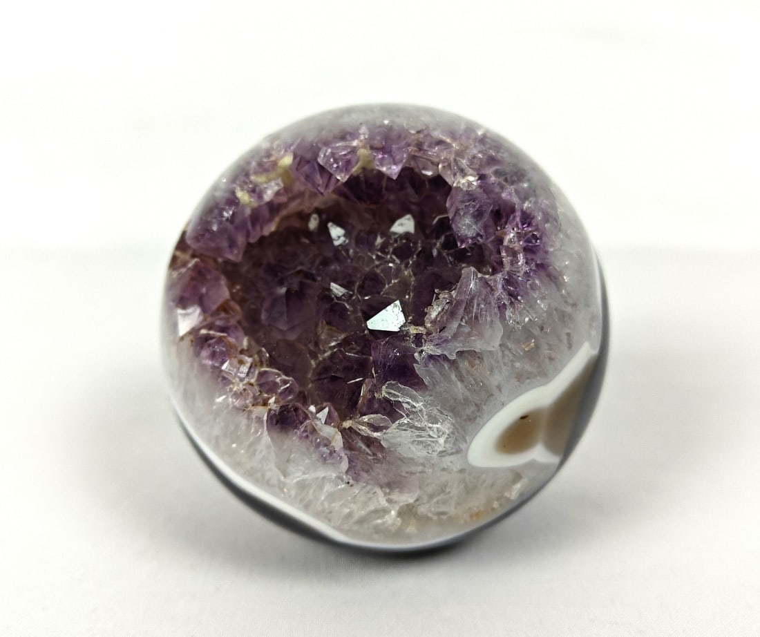 Polished Amethyst Geode Sphere - 597g (1 of 10)