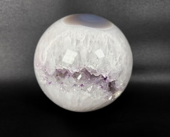 Polished Amethyst Agate Geode Sphere - 1217g