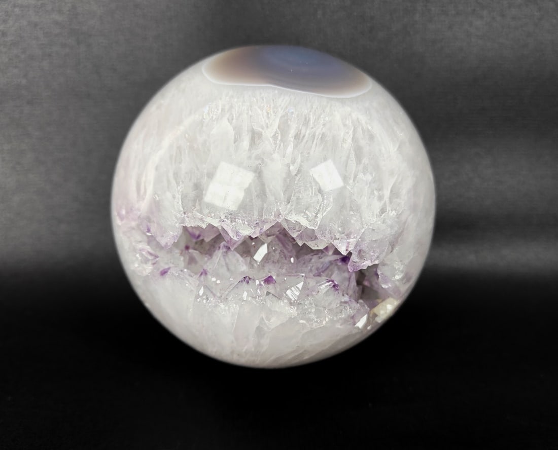 Polished Amethyst Agate Geode Sphere - 1217g (1 of 10)