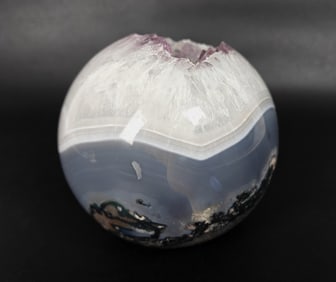 Polished Agate Amethyst Sphere - 1236g