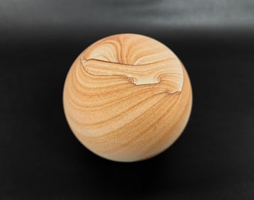 Sandstone Sphere with Hematite Lines - 467g