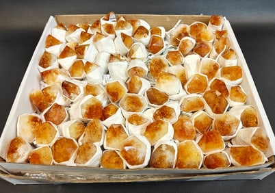 Lot of 85 Rough Citrine Crystal Points 50 - 70g