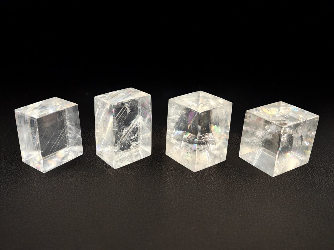 Lot of Four Polished Optical Calcite Crystals 555g (1 of 11)