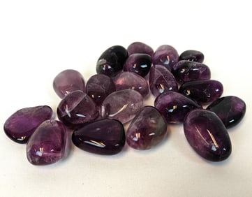 Tumbled Purple Fluorite Stones - 367g