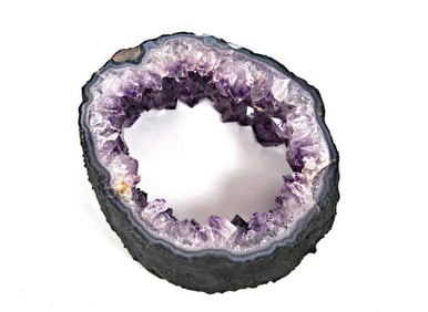 Natural Polished Amethyst Geode Slice - 853g