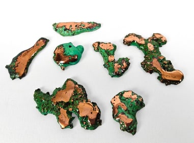 Seven Small "Splash Copper" Pieces
