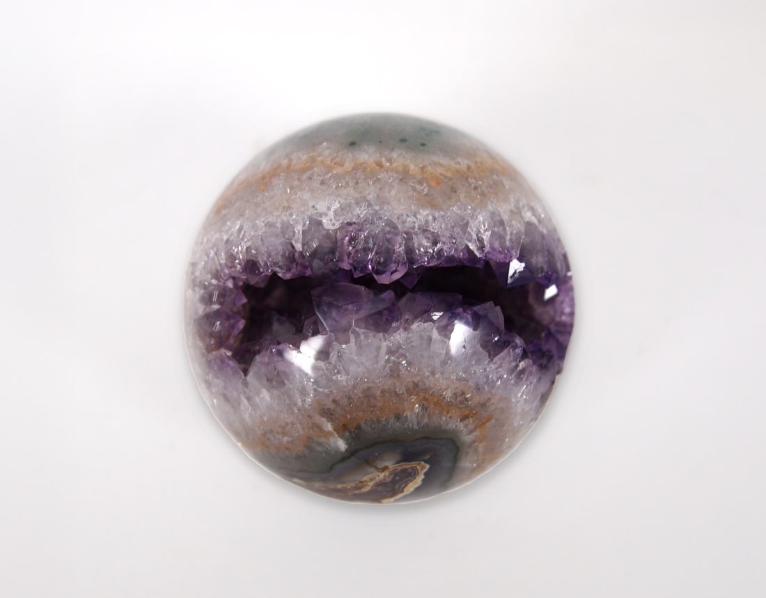 Multicolored Agate and Amethyst Sphere - 841g (1 of 3)