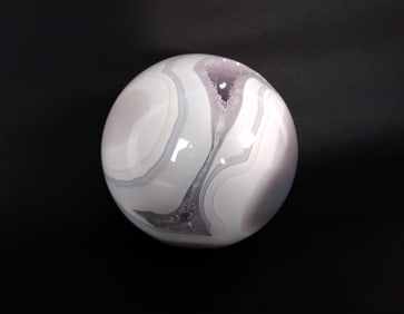 Polished Agate and Amethyst Sphere - 983g