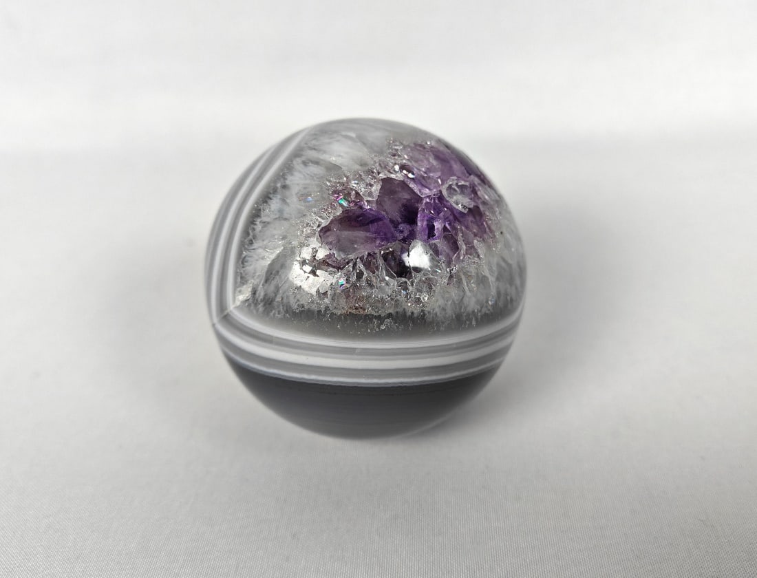 Polished Agate and Amethyst Sphere - 267g (1 of 6)