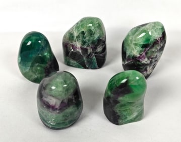 Five Polished Standing Fluorite Stones - 2.9kg