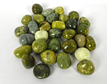 30 Tumbled Peruvian Serpentine Stones - 851g