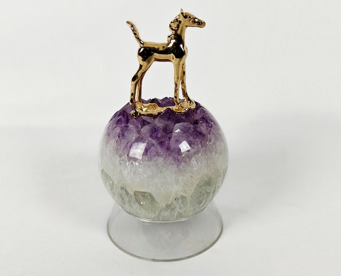 Polished Amethyst Sphere w/ Stand, Horse Figurine (1 of 5)