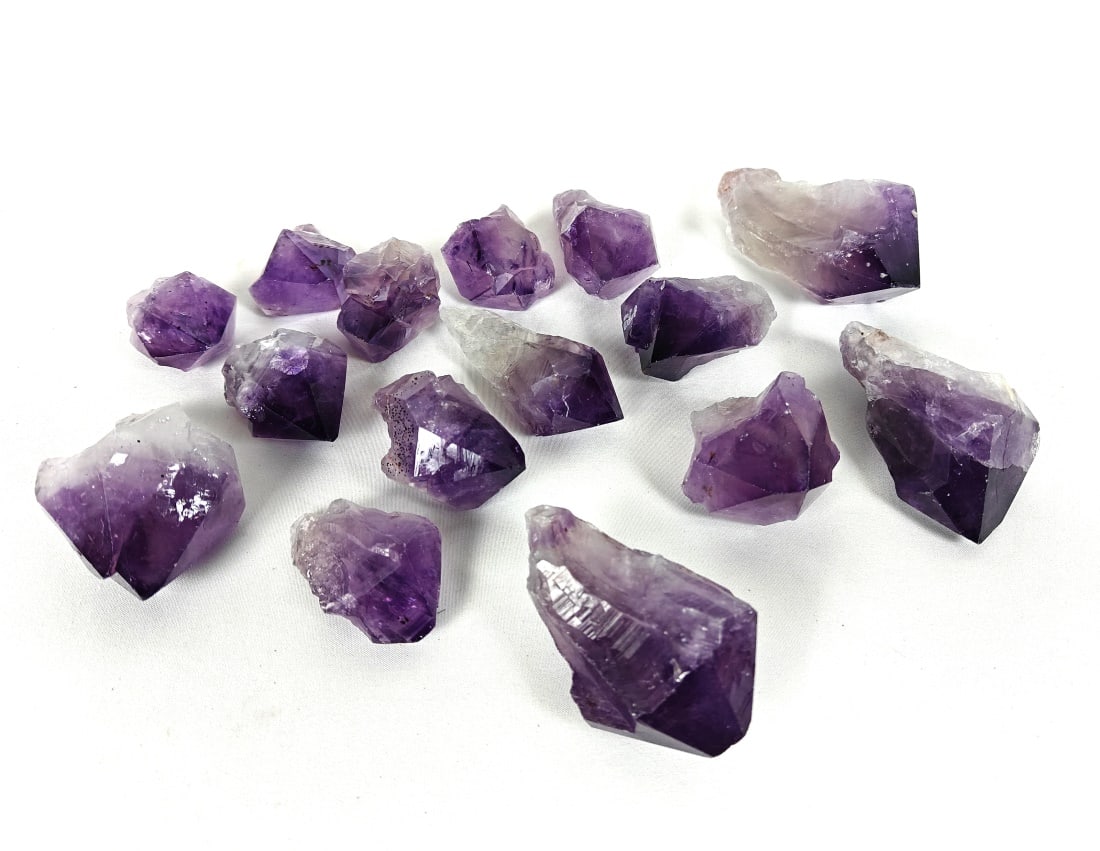 Fifteen Amethyst Quartz Points - 1.08kg (1 of 5)