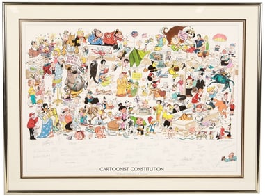 Signed "Cartoonist Constitution" Lithograph