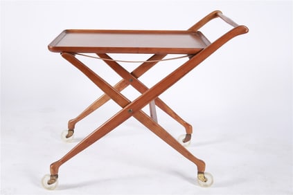 Teak Mid-Century Modern Folding Cart
