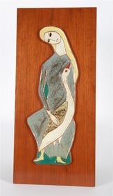 Harris G. Strong, Ceramic Woman with Bird Plaque