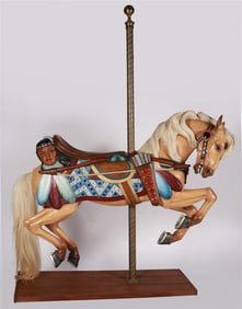 Palomino Painted Belmont Park Carousel Horse