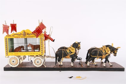 Folk Art Circus Animal Horse-Drawn Cart