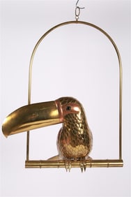 Mexican Brass and Copper Toucan Sculpture