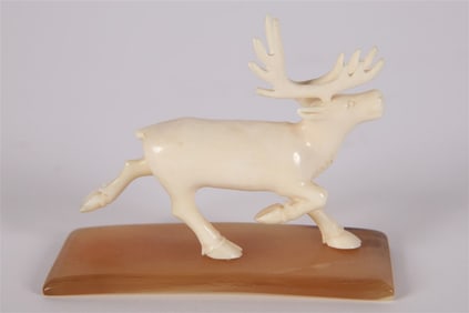 Carved Bone Moose Figurine