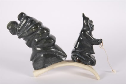 Two Inuit Carved Greenstone Figures