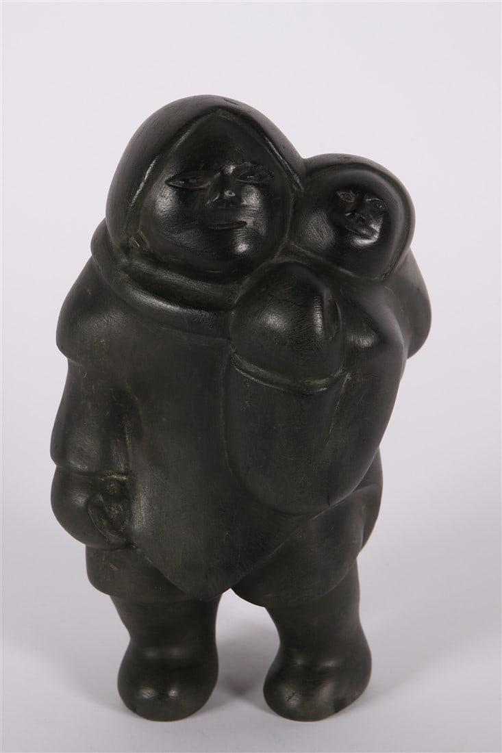 Mathew Aqigaaq, Inuit Carved Black Stone Figure (1 of 6)