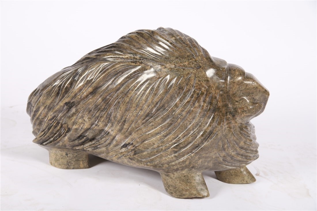 Kananginak Pootoogook, Inuit Carved Stone Musk Ox (1 of 6)