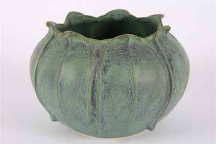 Green Matte Glazed Ceramic Vessel