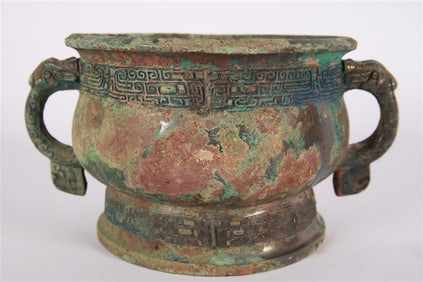 Archaic Chinese Gui Bronze Vessel