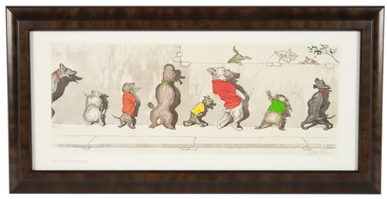 Boris O'Klein, "Sus au Curieux" Etching