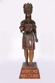Attrib. Thomas Brooks, Carved Cigar Store Indian