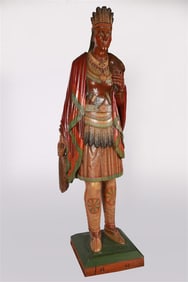 Attrib. Melchers, Carved Wood Cigar Store Indian