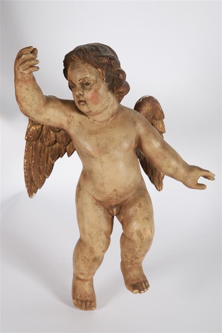 European Carved Wood Putto Figure (1 of 3)