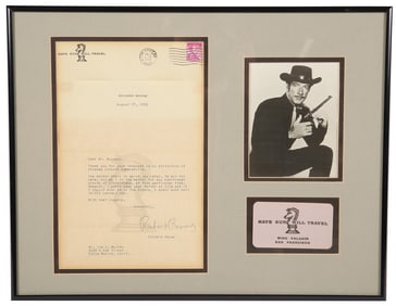 Richard Boone 1959 Signed Letter Collage